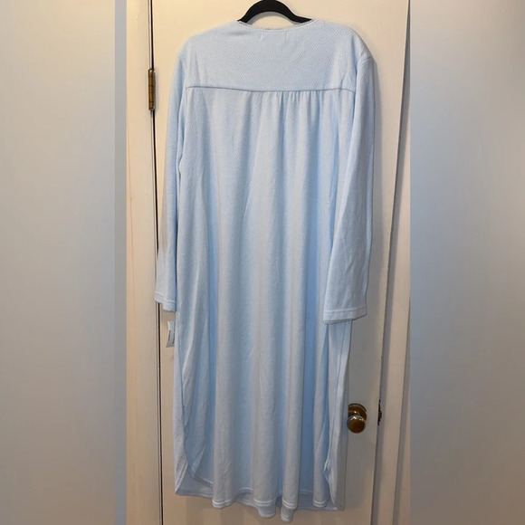 NWT MISS ELAINE WOMAN 3X LOUNGEWEAR/SLEEPWEAR/PAJAMA BLUE CUDDLEKNIT POPOVER - Picture 3 of 17